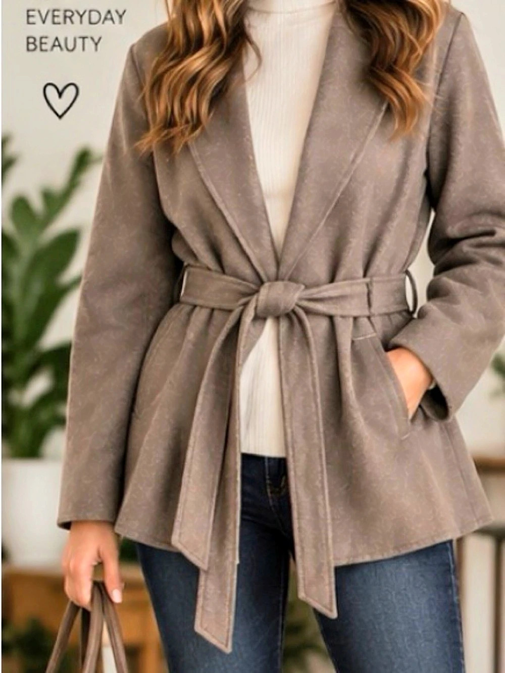 34” ptp H&M Women's Wrap Jacket Brown Medium